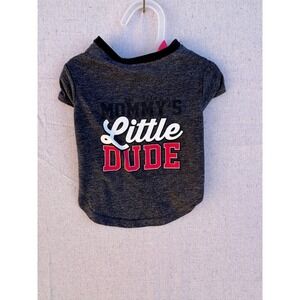 Mommy's Little Dude Dog Shirt Charcoal Gray Heather Graphic Pet Tee Small